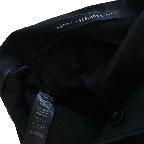 White House Black Market The Slim Crop Pants Black Size 2 Stretch Workwear - Picture 5 of 13